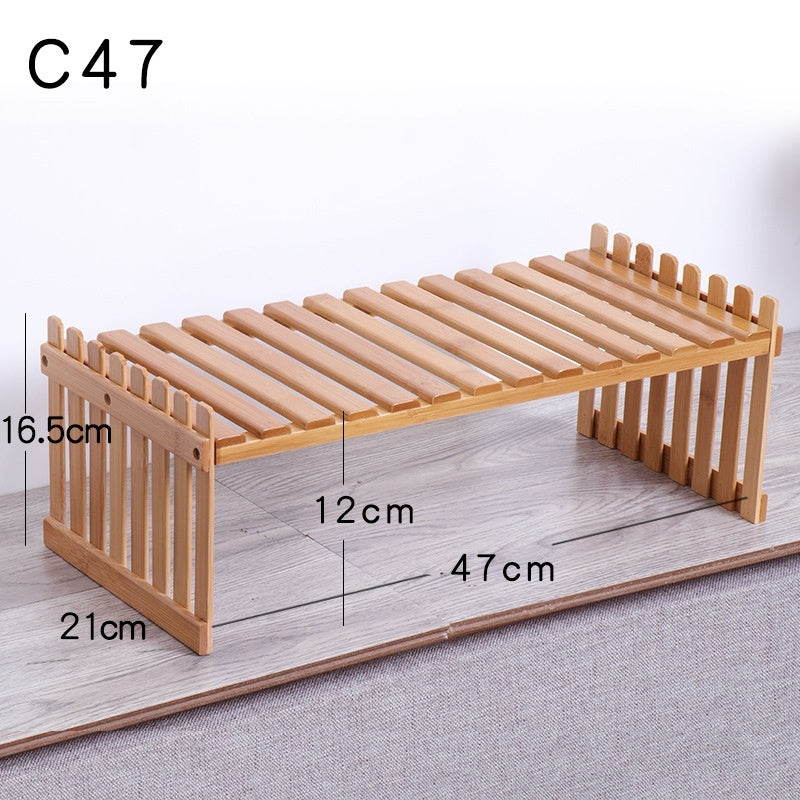 Bamboo Plant Stand – Single & Double Layer, 4 Sizes