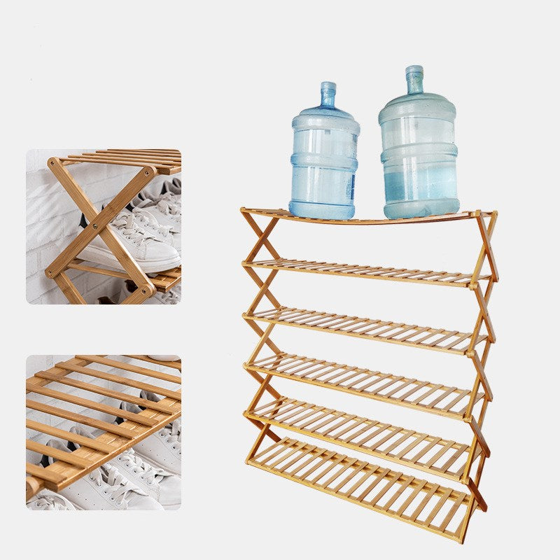 4-Tier Foldable Bamboo Plant Stand, 26.8 Inches Wide