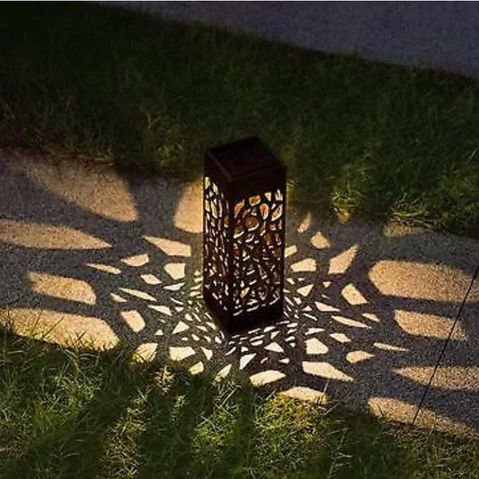 Solar Pathway Lights with Hollow Pattern Design β Waterproof Garden Stakes