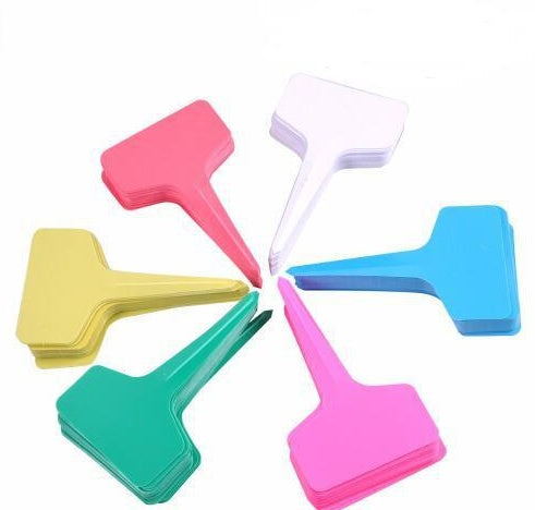 100-Pack Colorful Garden Plant Labels - 6x10cm T-Shaped Markers