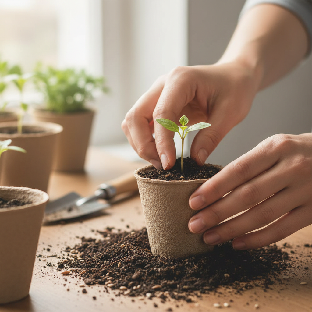 Biodegradable Peat Seedling Starter Pots β 6cm Round, Bulk Pack