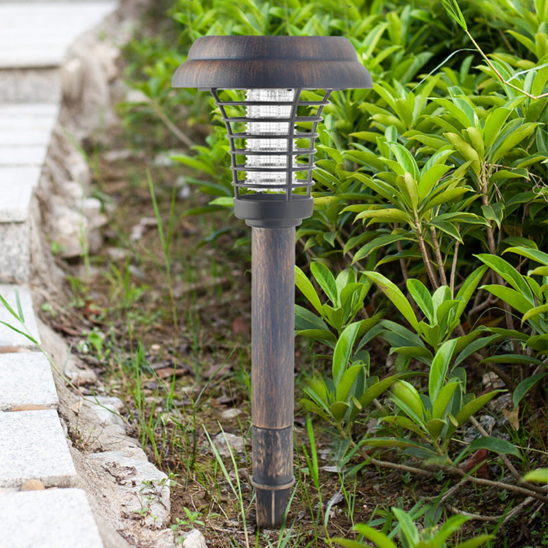 Solar Bug Zapper Stake Light, Bronze Outdoor Garden Lamp