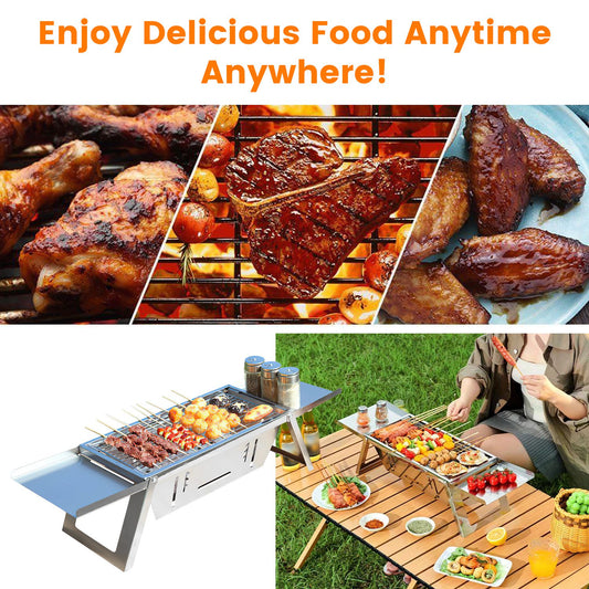 3-in-1 Foldable Charcoal Gril - Portable BBQ for Camping