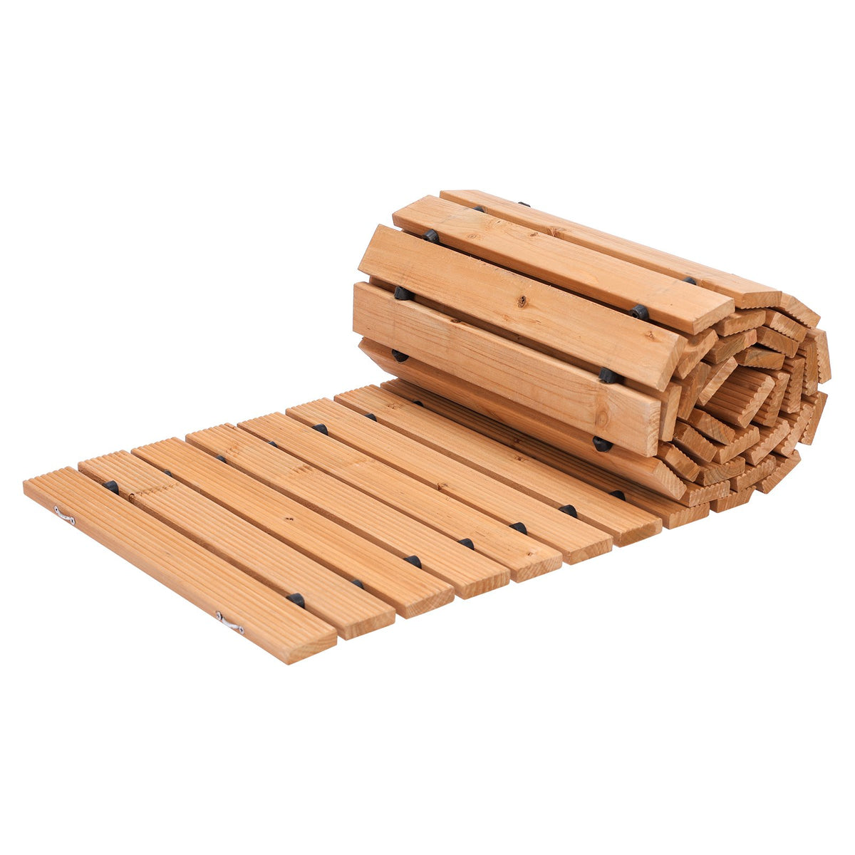 Roll-Out Cedar Garden Pathway for Backyard Walkways, Garden Beds, and Lawn Access - Rooted Supplies