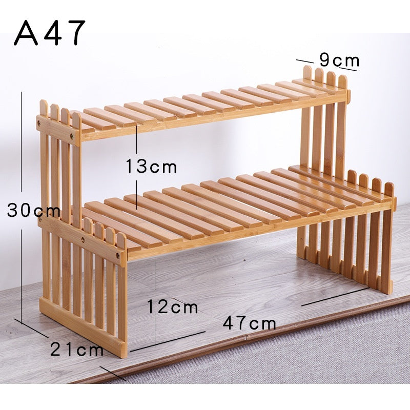 Bamboo Plant Stand – Single & Double Layer, 4 Sizes