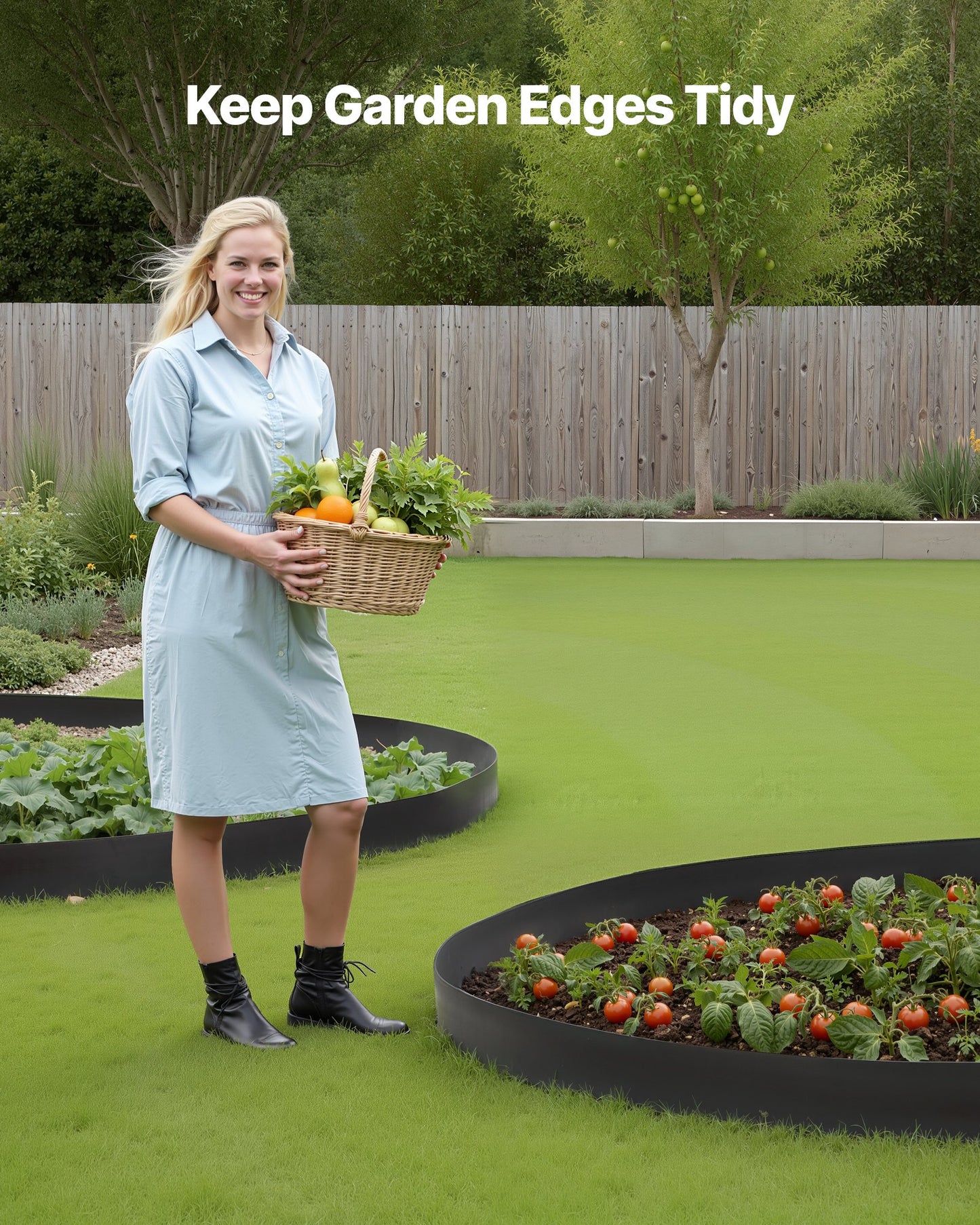 33 ft x 4 in Flexible Landscape Edging with 30 Spikes and 2 Stakes