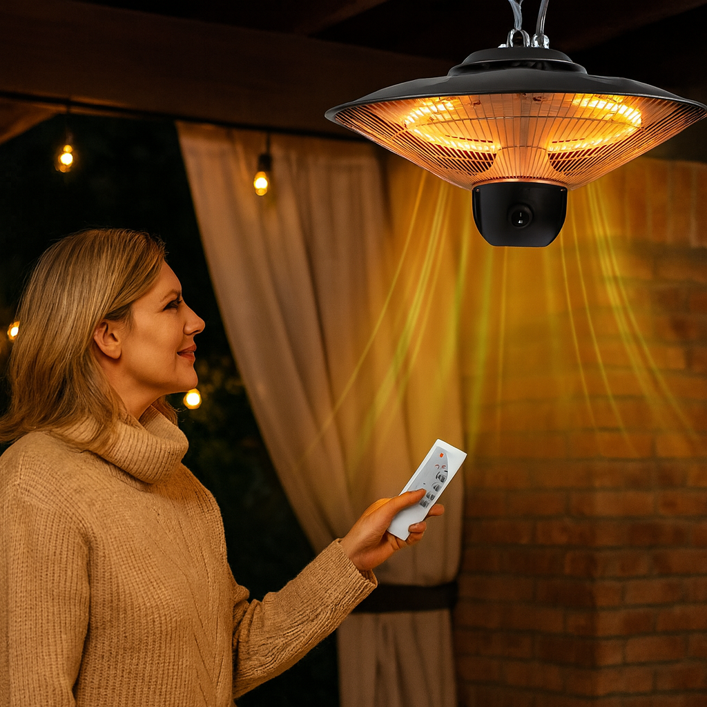 1500W Ceiling Mounted Patio Heater - Waterproof Electric Infrared Heater