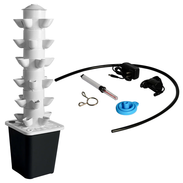 30-Plant Vertical Hydroponic Growing System Tower - Indoor Outdoor Garden Kit