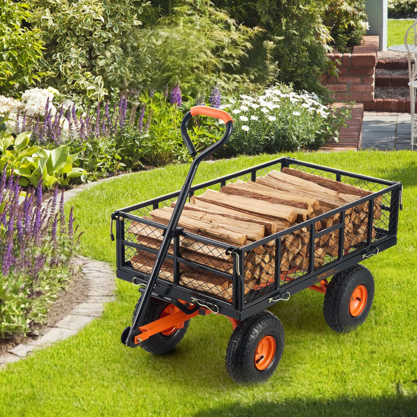 VEVOR 400 LB Garden Dump Cart with 180° Adjustable Handle
