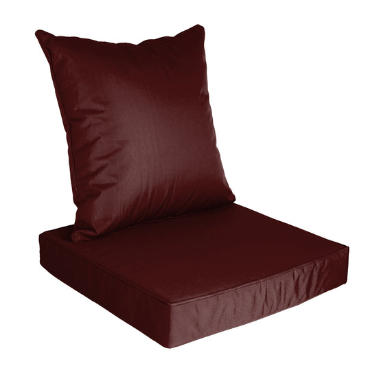 Outdoor Deep Seat Cushion & Back Pillow Set – Waterproof, UV-Resistant, 4 Colors