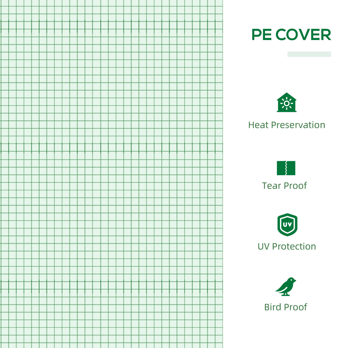 Portable Mini Greenhouse with PE Cover & Zippered Windows