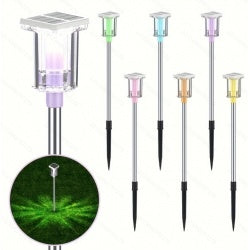 6-Pack Solar LED Pathway Lights – Rainbow Multicolor, Weatherproof