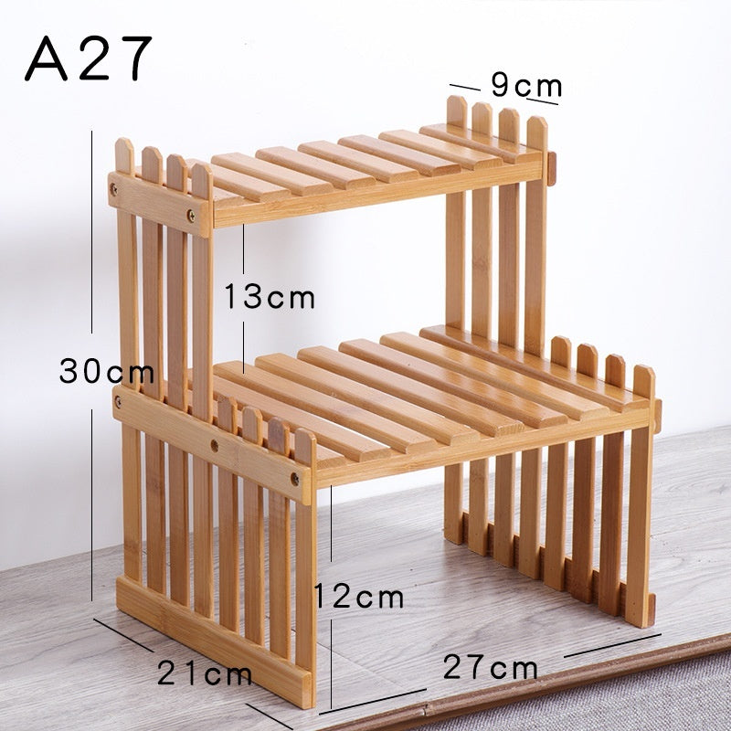 Bamboo Plant Stand – Single & Double Layer, 4 Sizes