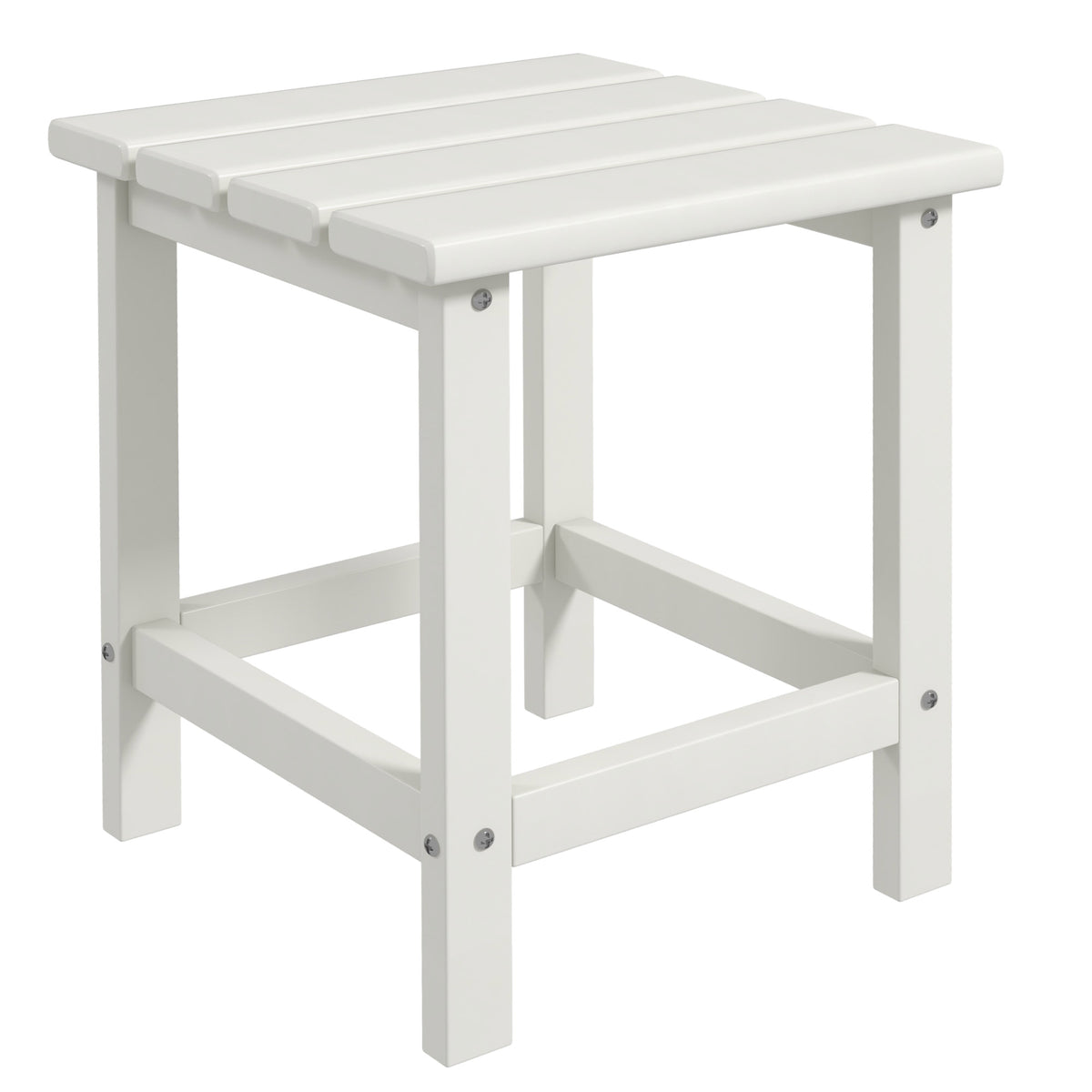 15" Square Outdoor HDPE Side Table, Weather Resistant, White - Rooted Supplies