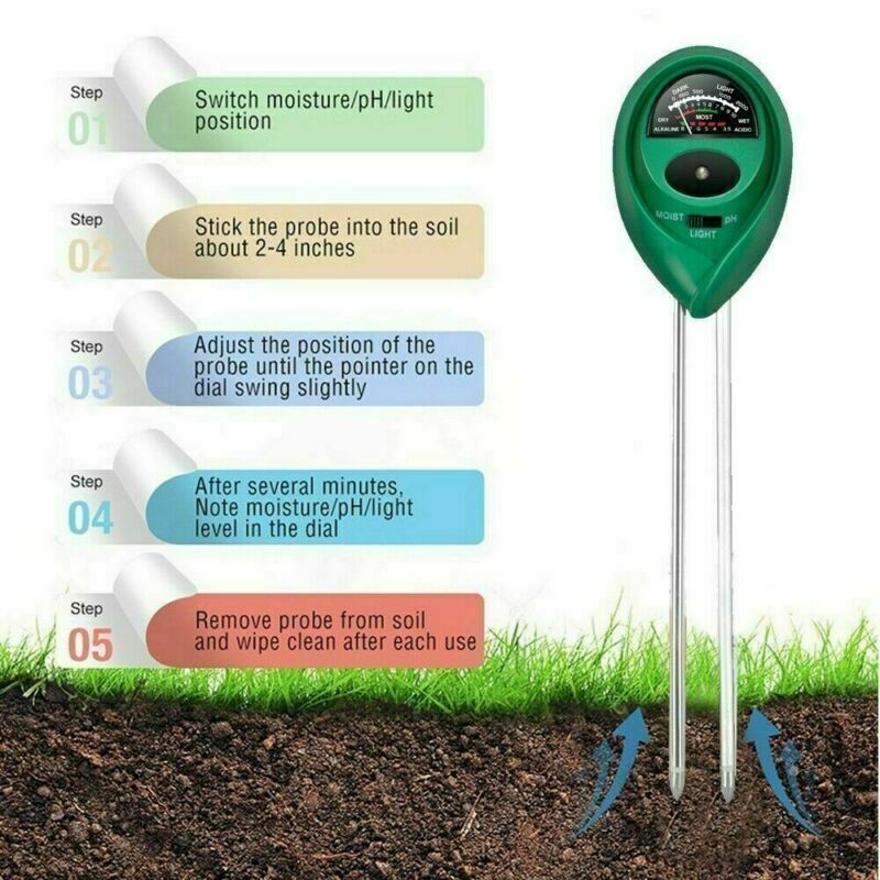 3-in-1 Soil Meter – pH, Moisture & Light Tester, No Batteries, Indoor & Outdoor - Rooted Supplies