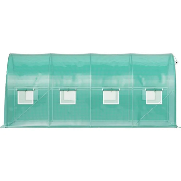Walk-In Tunnel Greenhouse with 8 Roll-Up Windows, 14.8 ft