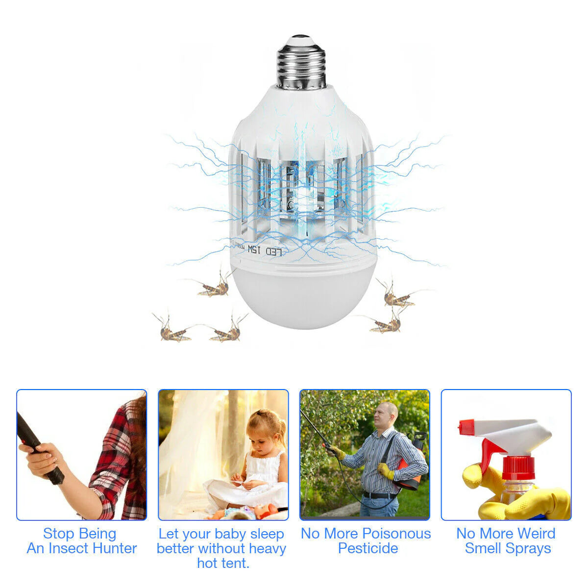 Fly Trap Killer Bug Zapper Light Mosquito Lamp
