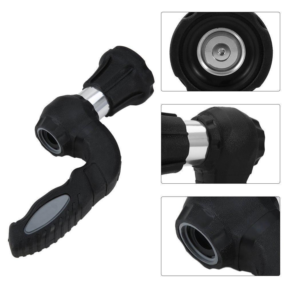 5-Pattern Heavy-Duty Garden Hose Spray Nozzle – Aluminum, High Pressure, Black