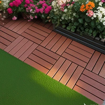 Interlocking Plastic Deck Tiles, 12 x 12 In, 6 Styles