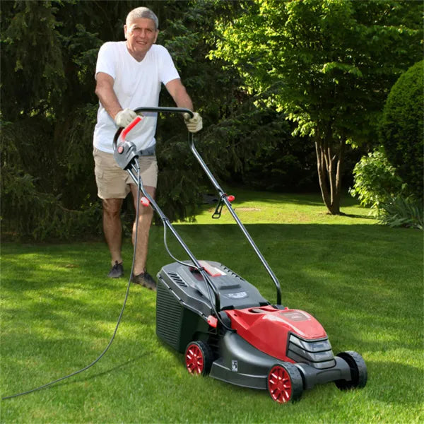 12-Amp Electric Lawn Mower with 14" Cutting Width & 3 Height Adjustments