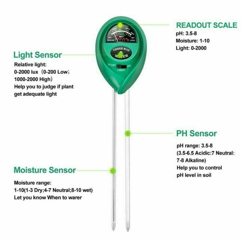 3-in-1 Soil Meter – pH, Moisture & Light Tester, No Batteries, Indoor & Outdoor - Rooted Supplies