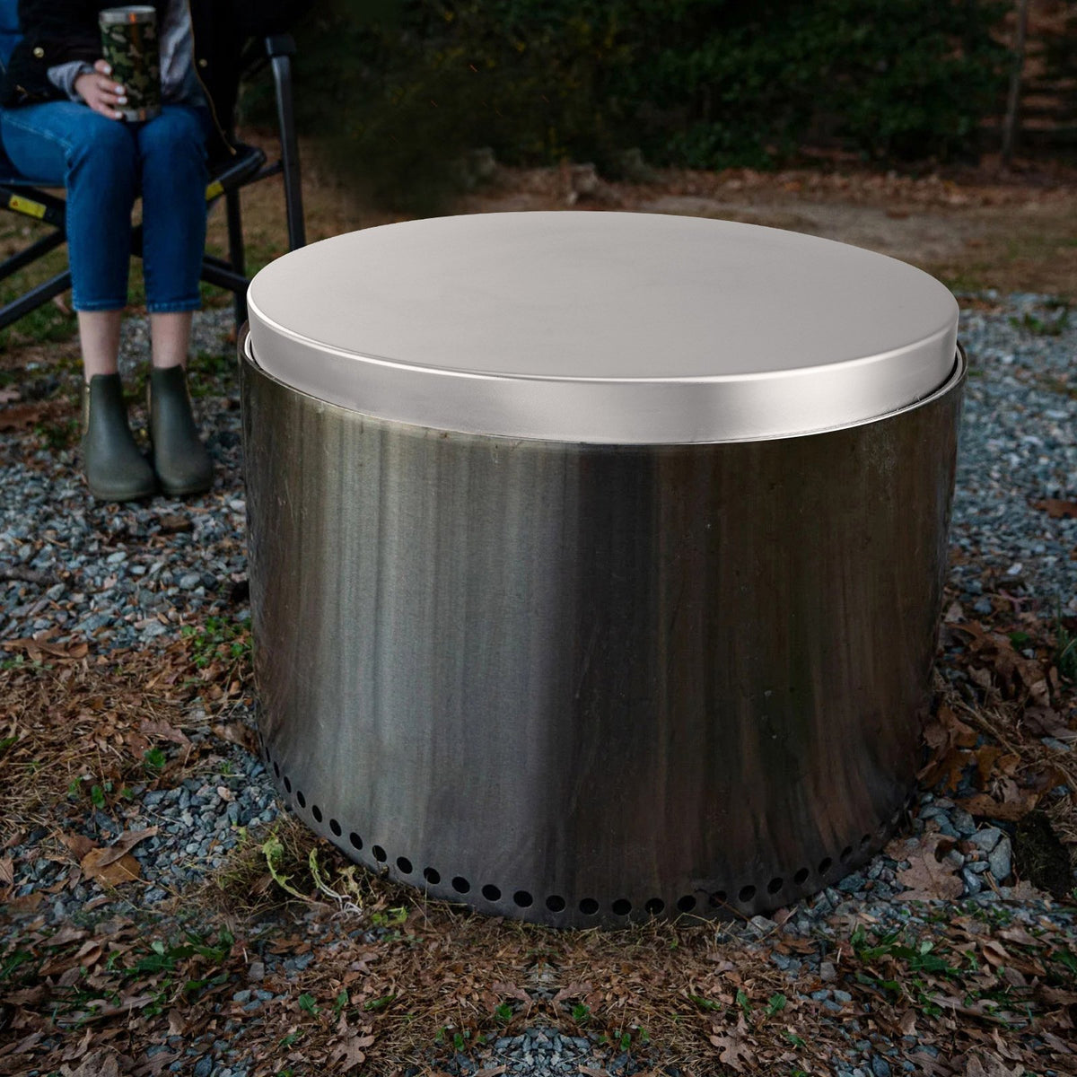 Fire Pit Spark Screen Cover 20-Inch Stainless Steel Safety Mesh Lid