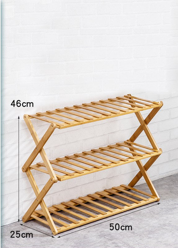 4-Tier Foldable Bamboo Plant Stand, 26.8 Inches Wide
