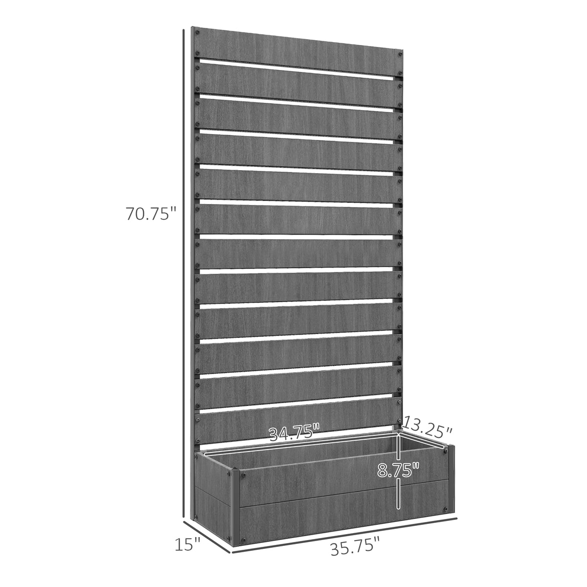 Raised Garden Bed with Trellis, 70.75" Climbing Plant Screen