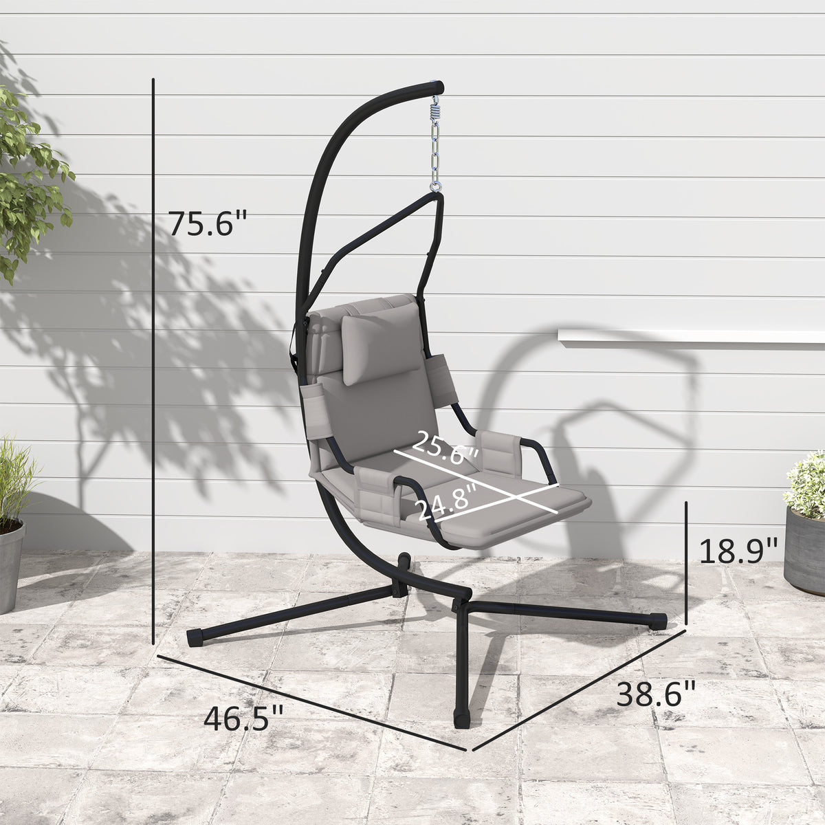 Hanging Hammock Chair with Stand & Cushion – Indoor Outdoor Swing