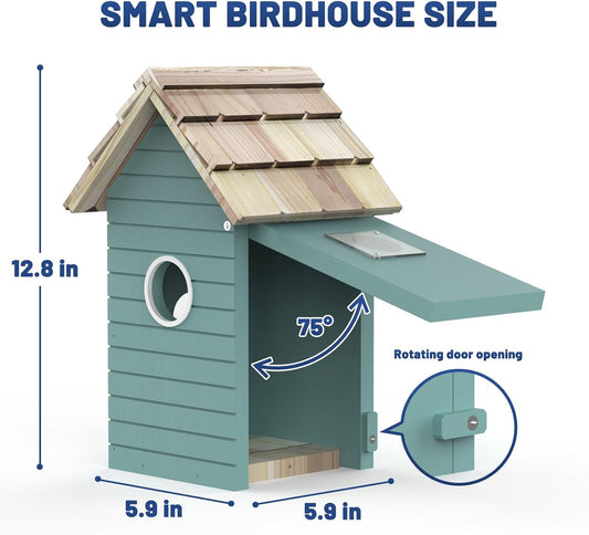 Smart Birdhouse with AI Camera - 10,000 Species Recognition & Night Vision