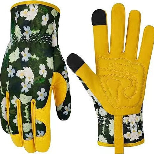 Floral Gardening Gloves with Microfiber Grip, One Size