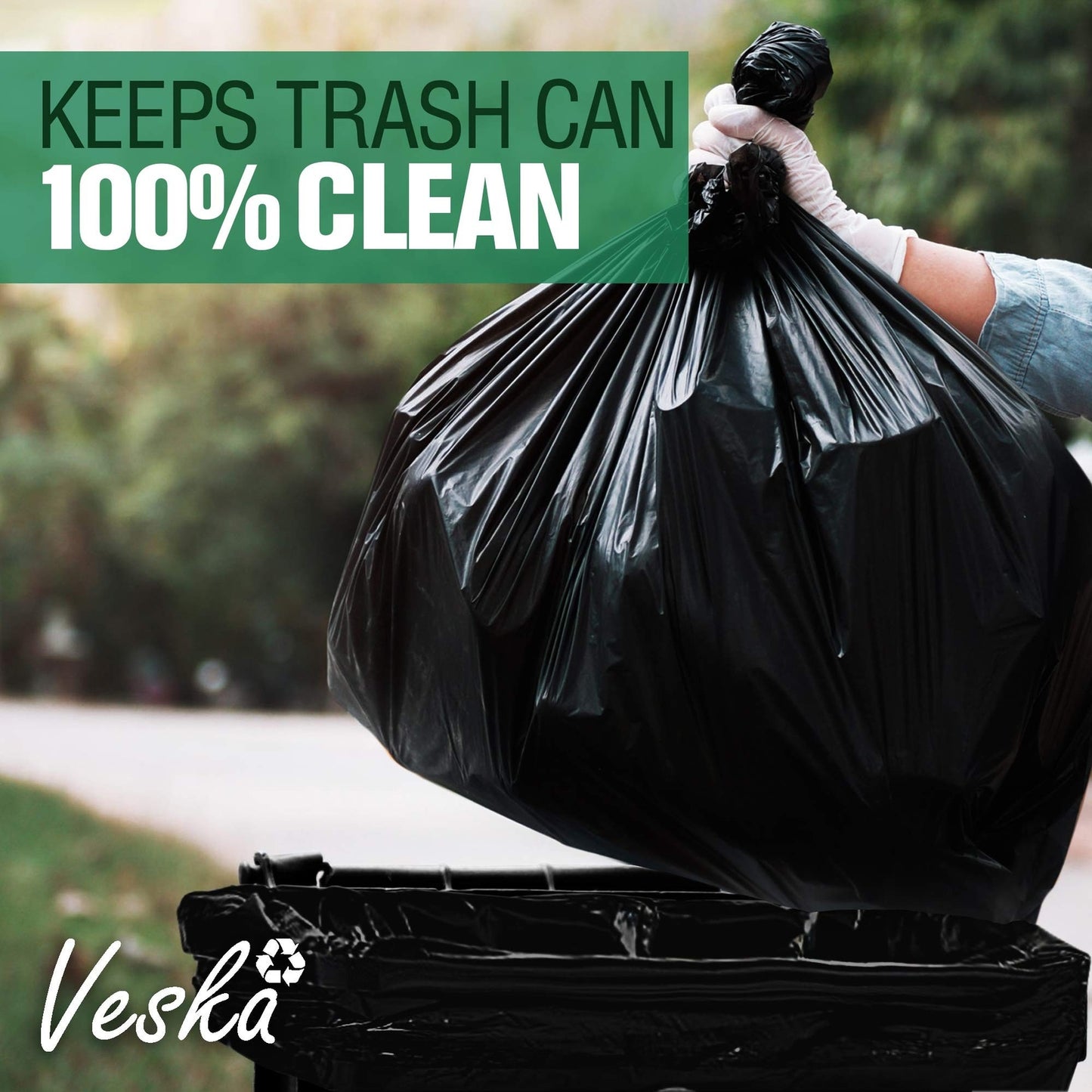 Veska 55 Gallon Trash Bags, (Value Pack 50 Bags W/Ties) Large Trash Bags 55 G...
