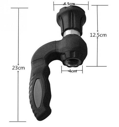 5-Pattern Heavy-Duty Garden Hose Spray Nozzle – Aluminum, High Pressure, Black