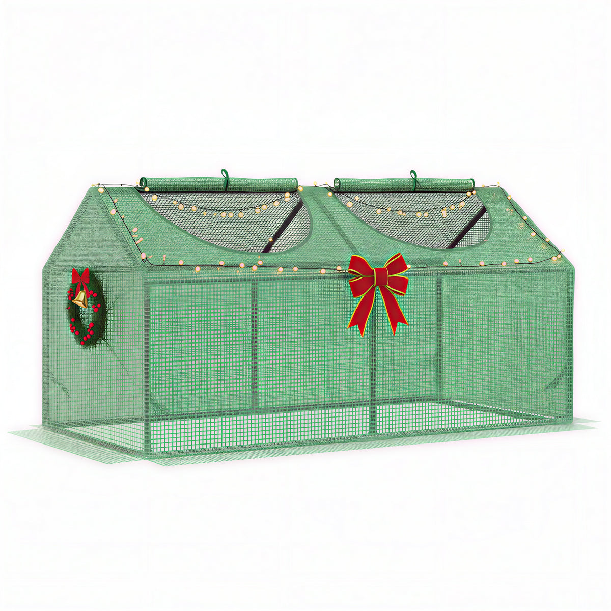 Portable Mini Greenhouse with PE Cover & Zippered Windows