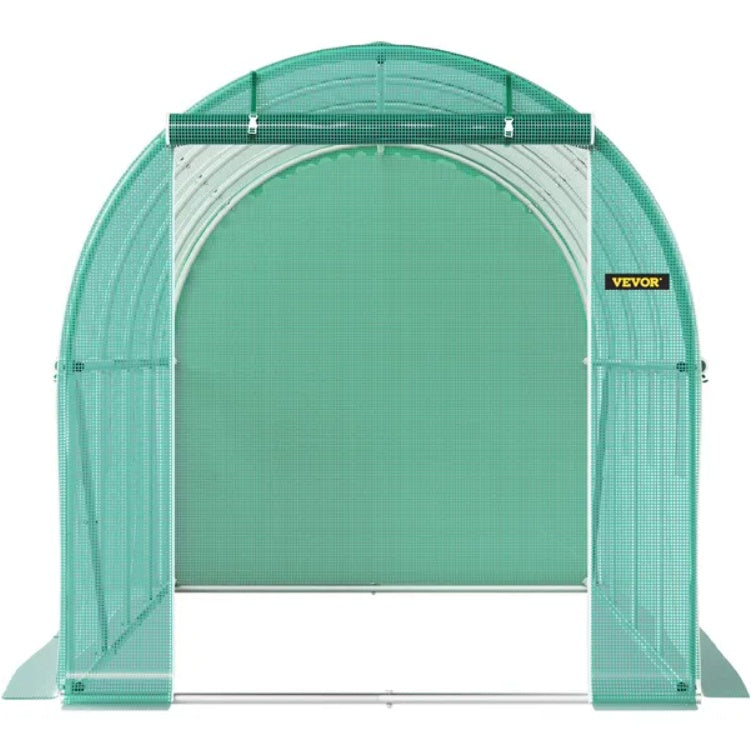 Walk-In Tunnel Greenhouse with 8 Roll-Up Windows, 14.8 ft