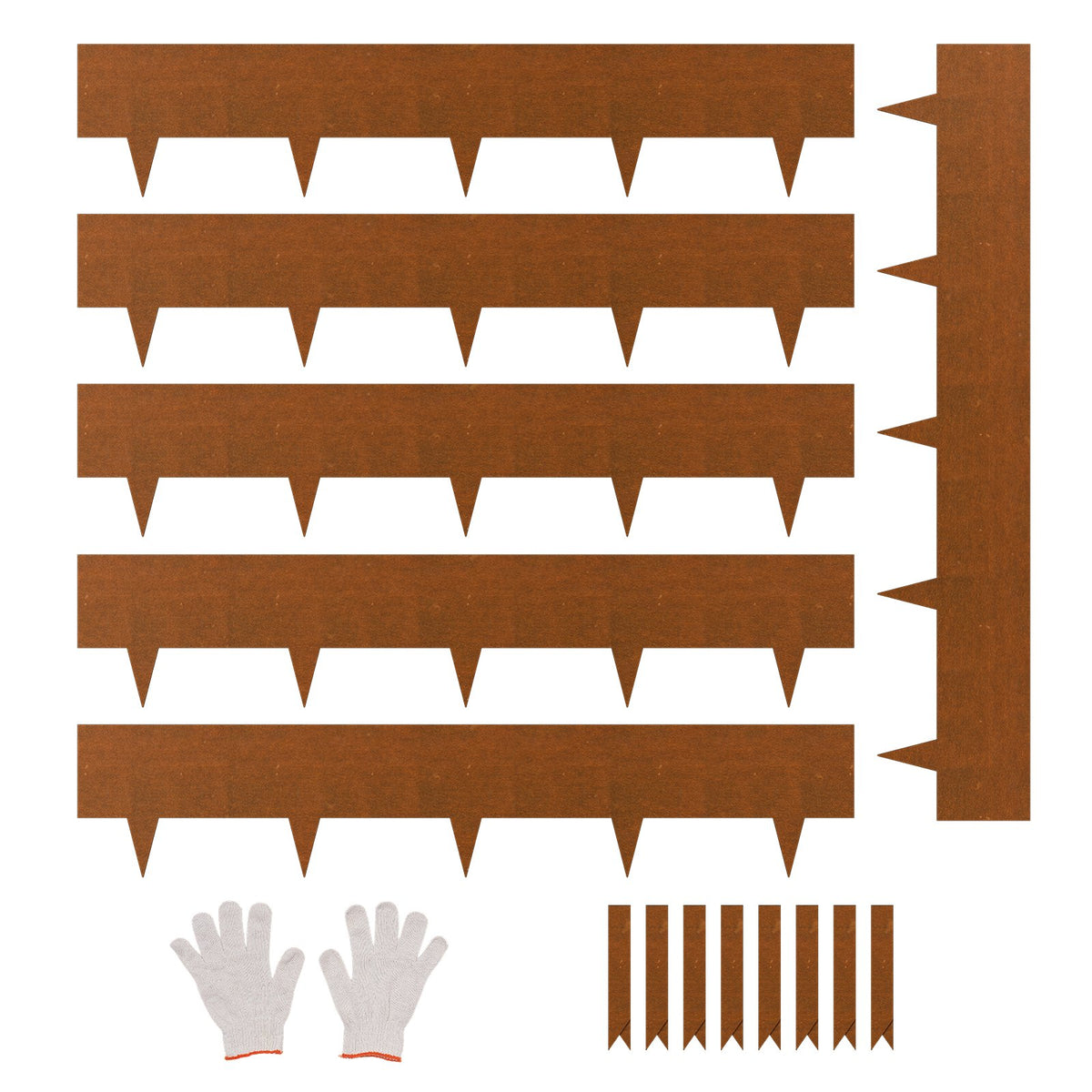 Weathering Steel Landscape Edging, 6-Pack, 40 x 8 In