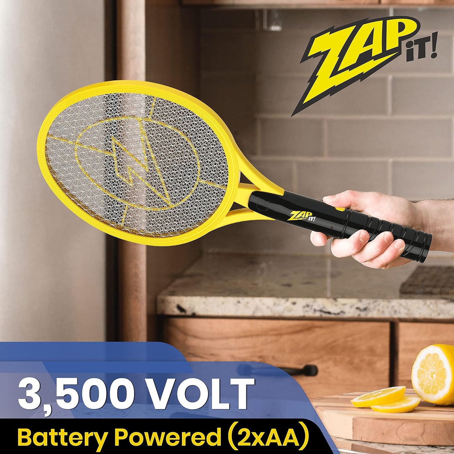 Zap It Bug Zapper Battery Powered (2Xaa Included) Bug Zapper Racket, 3,500 Volt, 2 Pack