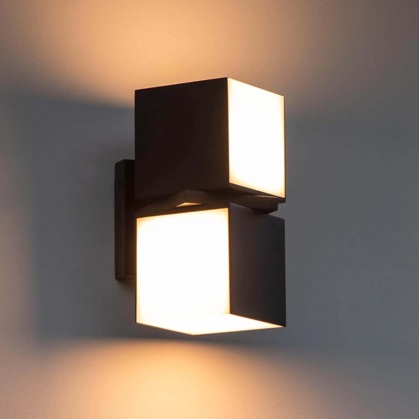 Cuba 3000K 1100LM LED Integrated Porch Wall Light Outdoor and Indoor Bedroom LED Wall Lantern Sconce-Black