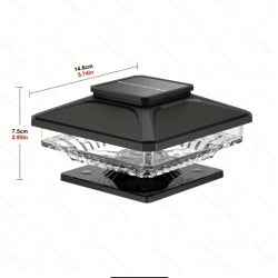 Solar Post Cap Lights 6 Pack - Waterproof LED for 4x4 5x5 6x6 Wood Fence Posts