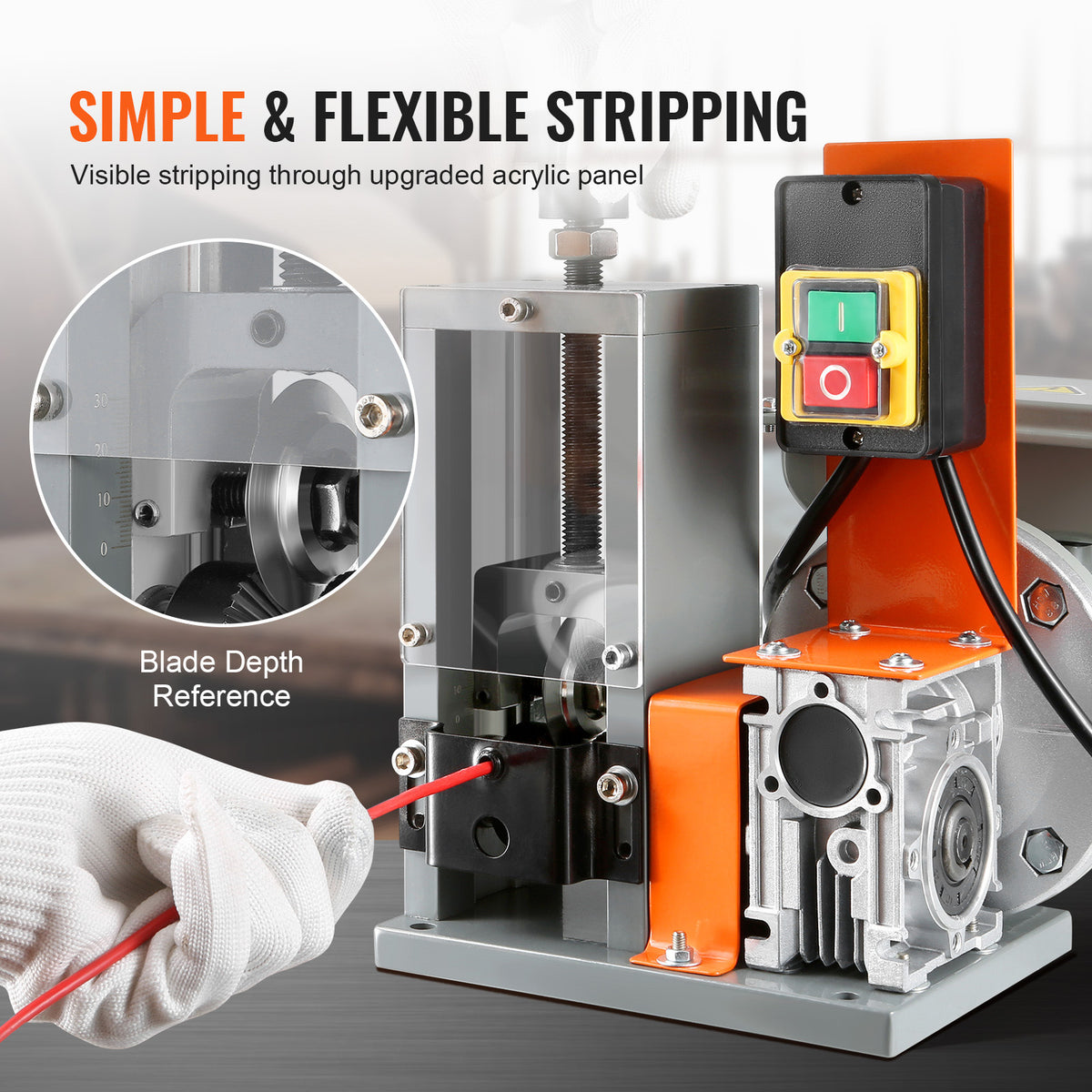 Motorized Wire Stripper Machine – 180W Electric, Strips Up to 60 Ft Per Minute