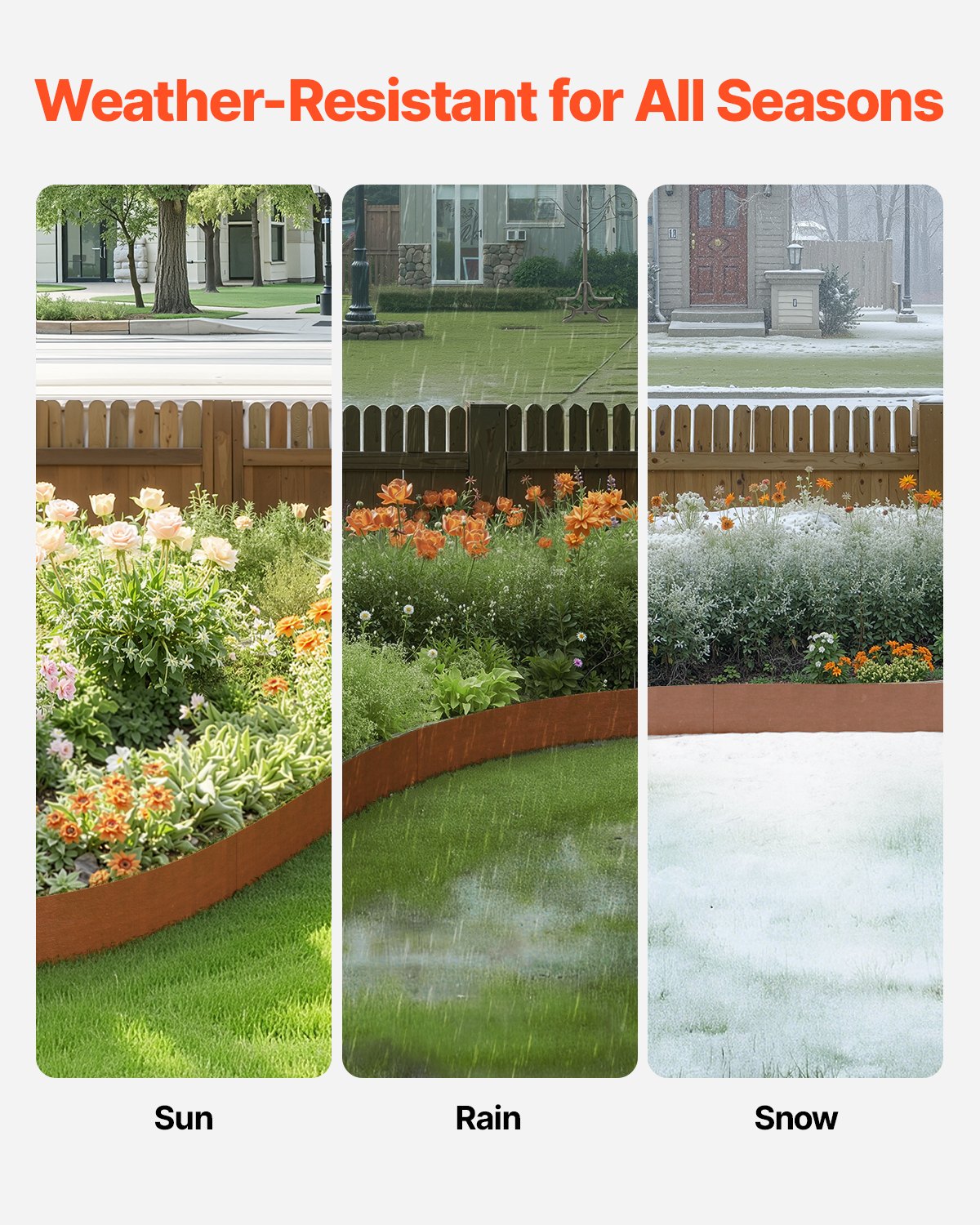Weathering Steel Landscape Edging, 6-Pack, 40 x 8 In