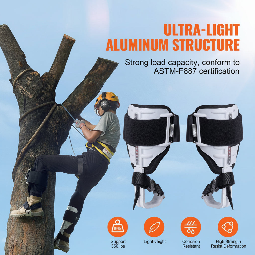 Tree Climbing Spikes – Aluminum Arborist Gear, 350 LB Capacity