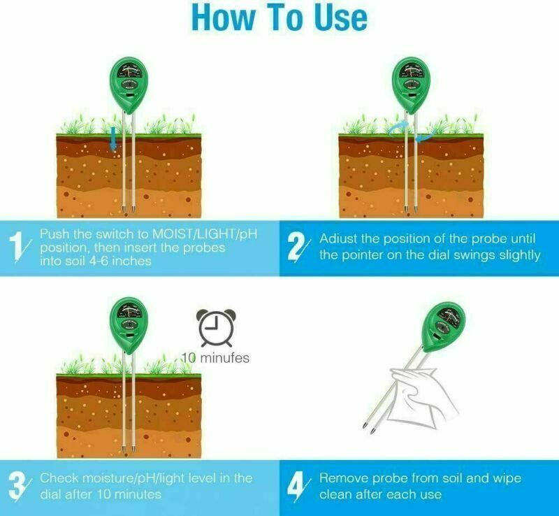 3-in-1 Soil Meter – pH, Moisture & Light Tester, No Batteries, Indoor & Outdoor - Rooted Supplies