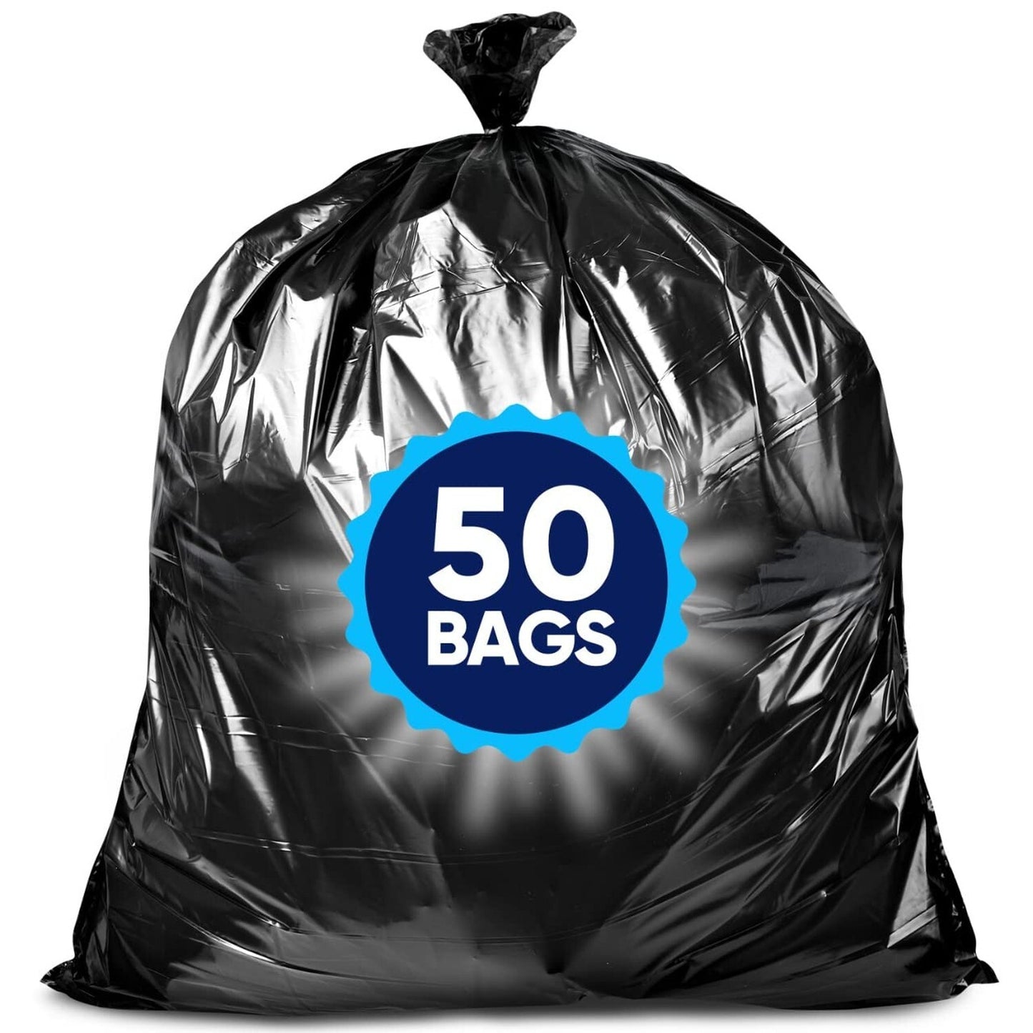 Veska 55 Gallon Trash Bags, (Value Pack 50 Bags W/Ties) Large Trash Bags 55 G...
