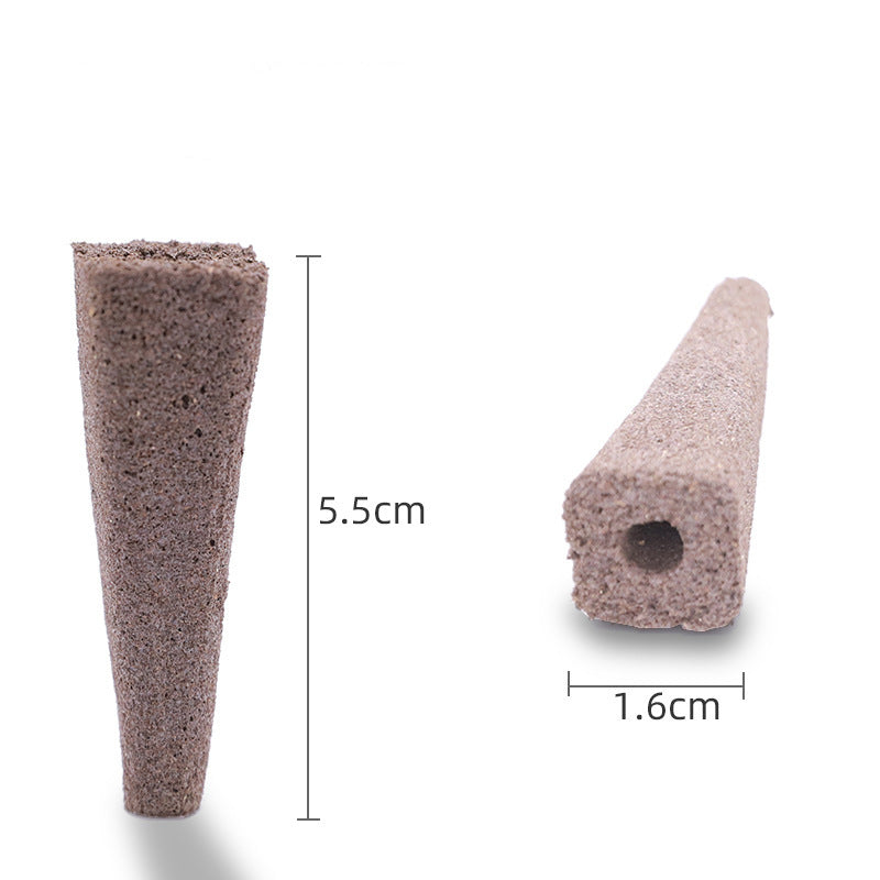 Two cylindrical foam blocks with dimensions labeled on a white background