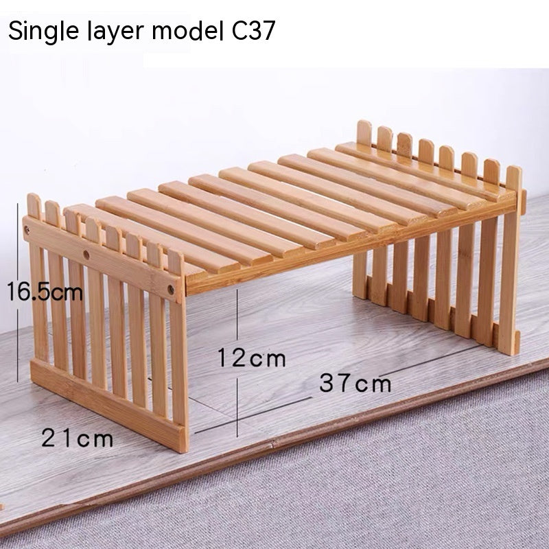 Bamboo Plant Stand – Single & Double Layer, 4 Sizes