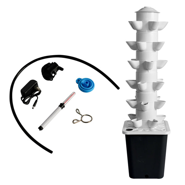 30-Plant Vertical Hydroponic Growing System Tower - Indoor Outdoor Garden Kit