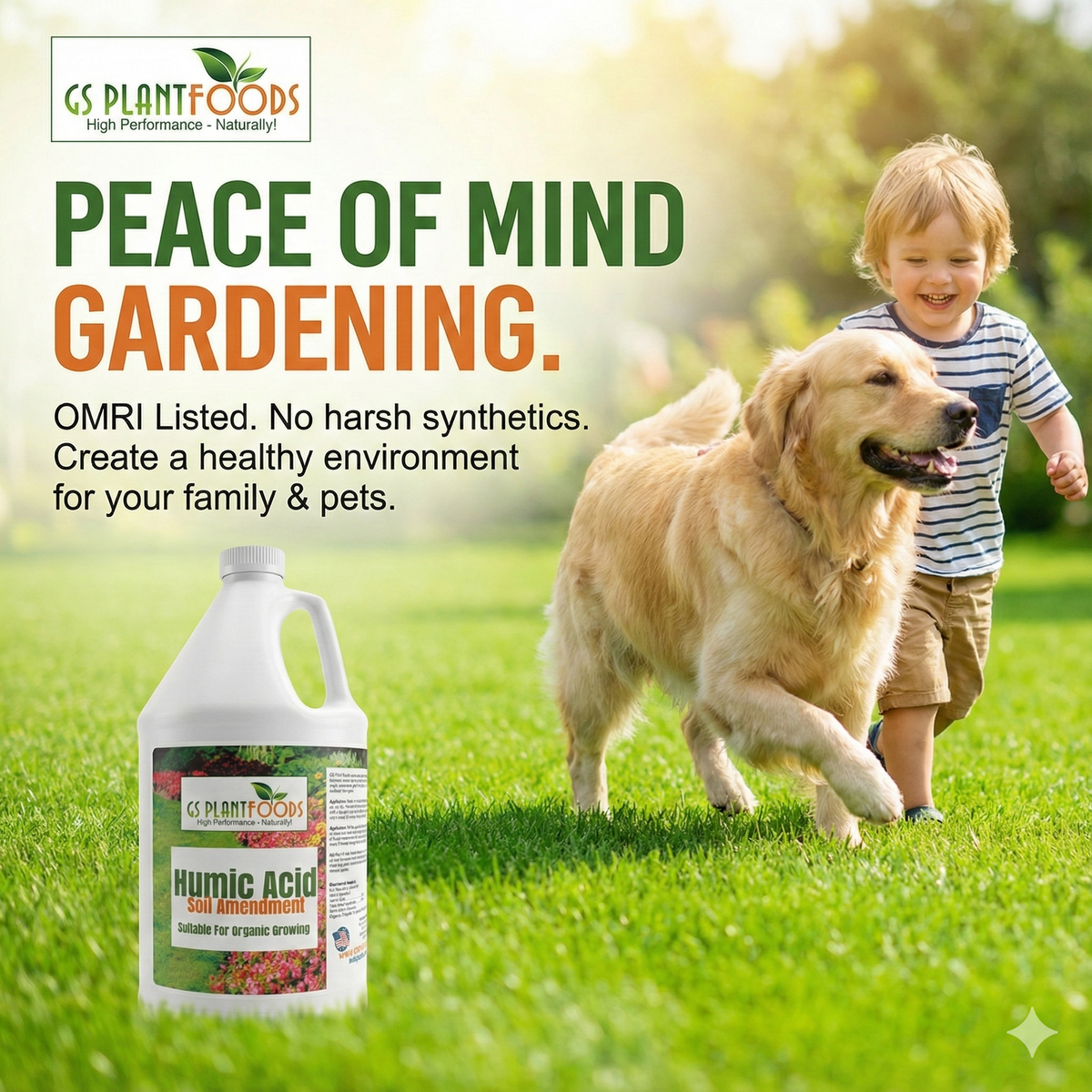 GS Plant Foods Liquid Humic Acid Soil Enhancer, Organic Concentrate
