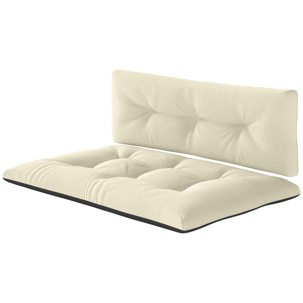 2-Seater Outdoor Pallet Cushion Set - 3.9" Thick, Tufted, Fade-Resistant
