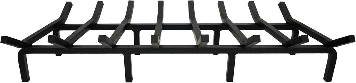 V-Shaped Fireplace Grate, 90 cm Outer Width, 8 Steel Bars